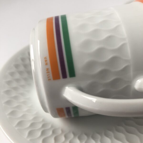 Kop en schotel (porselein) Schirnding Bavaria - Van Nelle - 3 stuks - inhoud 125 ml (5) Vintage porselein kop en schotel van Schirding Bavaria