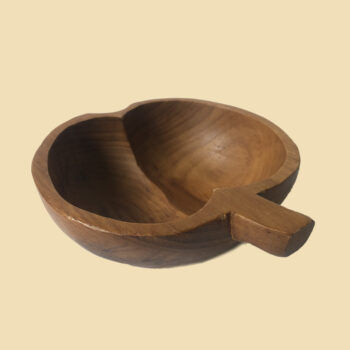 Vintage houten snackbakje in appelvorm