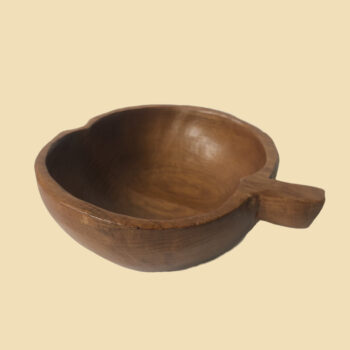 Vintage houten snackbakje in appelvorm