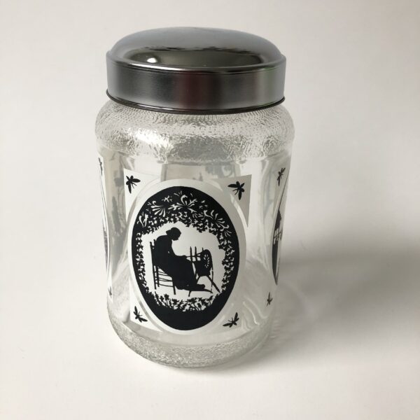 Voorraadpot Nescafe - hoogte 16 cm - diameter 10 cm (1) Vintage glazen voorraadpot van Nescafe met een goed afsluitbare schroefdeksel