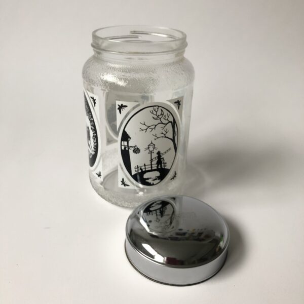 Voorraadpot Nescafe - hoogte 16 cm - diameter 10 cm (5) Vintage glazen voorraadpot van Nescafe met een goed afsluitbare schroefdeksel