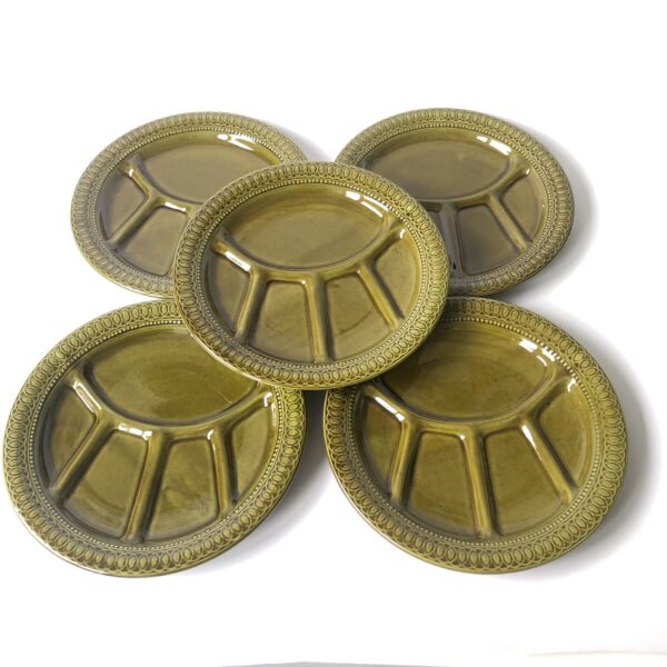 Fondue - gourmet borden Ved Besio & Figlio Italy - 5 stuks - diameter 24 cm(1) Vintage fondue/gourmet/tapas Borden van Ved Besio & Figlio Italy