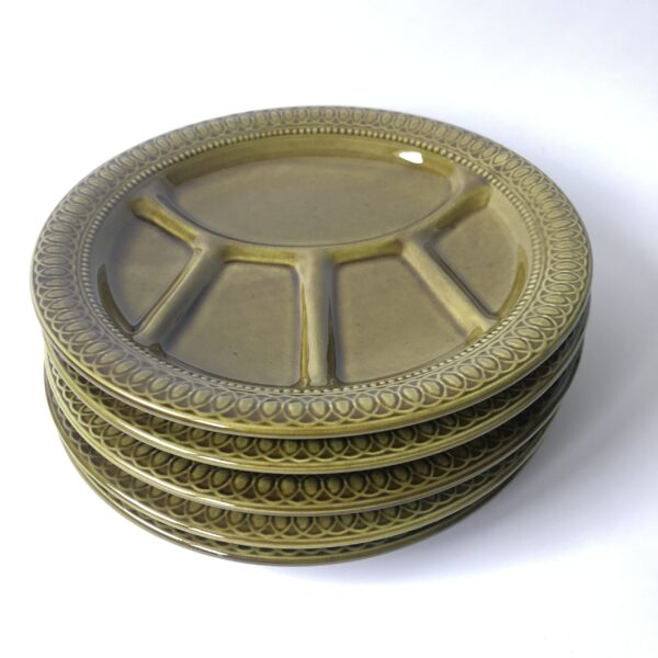 Fondue - gourmet borden Ved Besio & Figlio Italy - 5 stuks - diameter 24 cm(2) Vintage fondue/gourmet/tapas Borden van Ved Besio & Figlio Italy