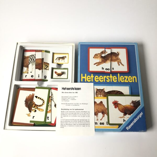 Het eerste lezen van Ravensburger - Jaar 1988 (10) Vintage spel Het eerste lezen van Ravensburger uit 1988, inclusief spelregels