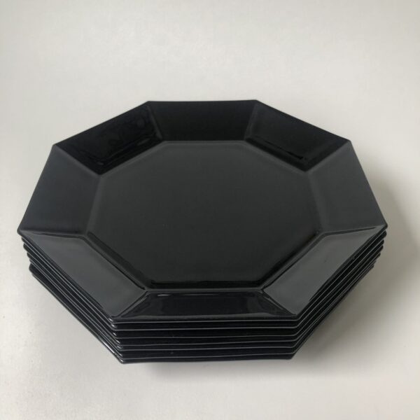 Ontbijtborden Arcoroc France Octime - diameter 22 cm - 7 stuks (2) Vintage achthoekig ontbijt borden van Arcoroc France Octime