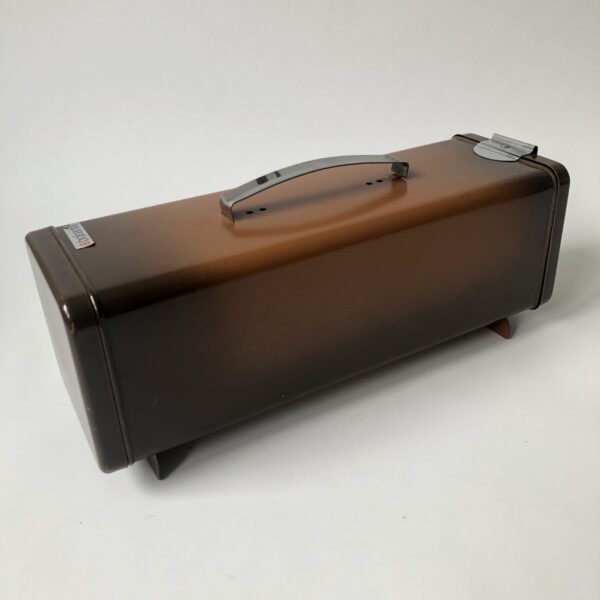 Ontbijtkoekblik Brabantia - 2 tinten bruin - afmeting 32x11x13 cm (3) Vintage ontbijtkoek blik van het merk Brabantia