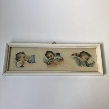 Vintage babyprentjes in een rechthoekige lijst