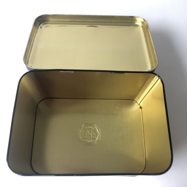 Blik - trommel Douwe Egberts Anno 1753 Aroma Koffie - afmeting 17x12x10,5 cm (6) Vintage blik/trommel van Douwe Egberts Aroma-Koffie