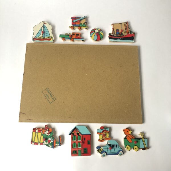 Kinderpuzzel - noppenpuzzel van Simplex - houten figuren kunnen rechtop staan (4) Vintage kinderpuzzel / noppenpuzzel van Simplex Toys, made in Holland