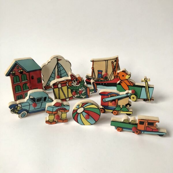 Kinderpuzzel - noppenpuzzel van Simplex - houten figuren kunnen rechtop staan (5) Vintage kinderpuzzel / noppenpuzzel van Simplex Toys, made in Holland