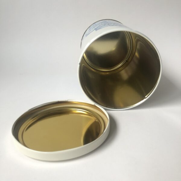 Beschuitbus Bolletje Twentsche beschuit met draaidop - diameter 13 cm - hoogte 21,5 cm(4) Vintage blik Bolletje Twentsche Beschuit met draaidop