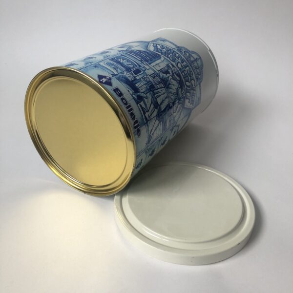 Beschuitbus Bolletje Twentsche beschuit met draaidop - diameter 13 cm - hoogte 21,5 cm(5) Vintage blik Bolletje Twentsche Beschuit met draaidop