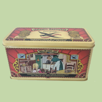 Vintage rechthoekig trommel/blik voor lucifers van het merk Zwaluw