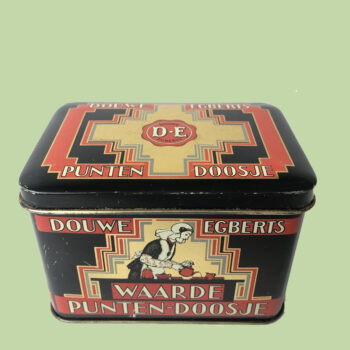 Vintage blik/trommel waarde punten doosje van Douwe Egberts