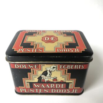 Vintage blik/trommel waarde punten doosje van Douwe Egberts