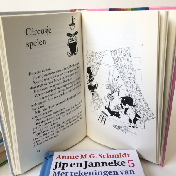 Vintage boeken van Jip en Janneke, deel 1 t/m 5