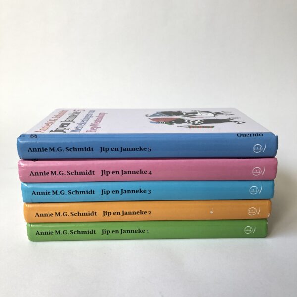 Vintage boeken van Jip en Janneke, deel 1 t/m 5