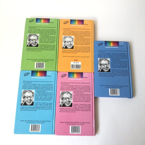 Vintage boeken van Jip en Janneke, deel 1 t/m 5