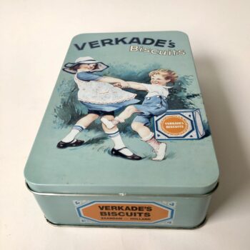 Vintage koekblik / trommel van Verkade’s Biscuits, Zaandam Holland