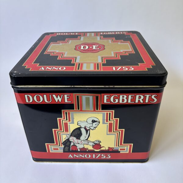 Blik - trommel Douwe Egberts Anno 1753 - afmeting 25x25x20 cm (1)