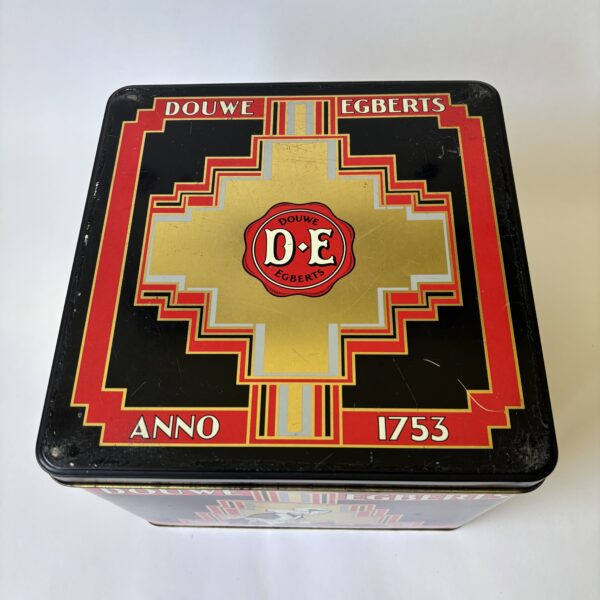 Blik - trommel Douwe Egberts Anno 1753 - afmeting 25x25x20 cm (2)