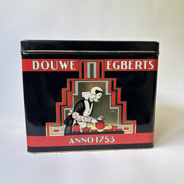 Vintage decoratief (groot) blik / trommel Douwe Egberts Anno 1753