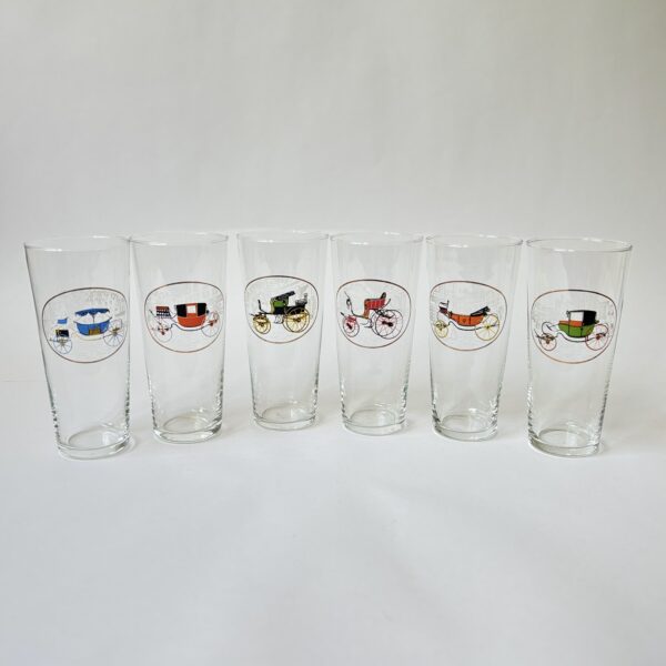 Vintage decoratieve set glazen rijtuigen van Durobor