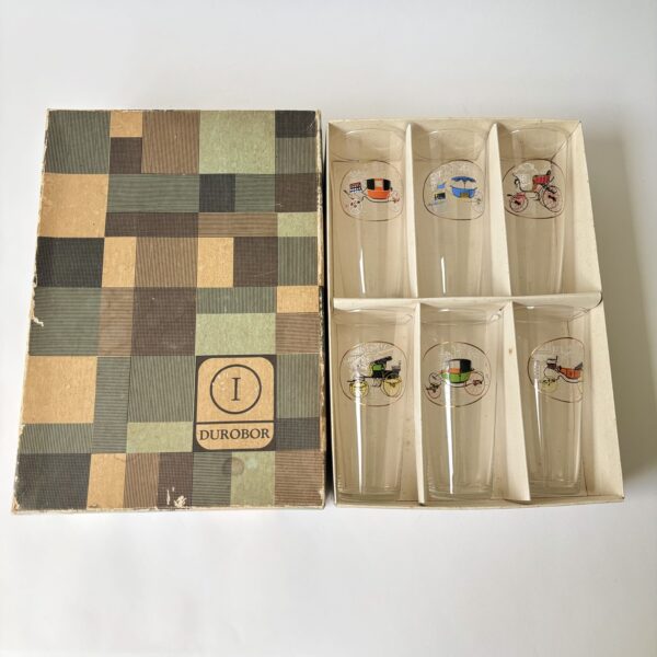 Vintage decoratieve set glazen rijtuigen van Durobor