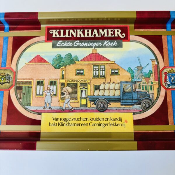 Blik trommel Klinkhamer Groninger Koek - afmeting 31x10,5x9 cm (8)