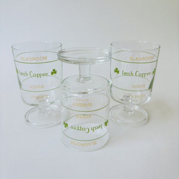 Irish Coffee glazen - opdruk in de kleur geel-groen - inhoud 200 ml - 3 stuks (5)