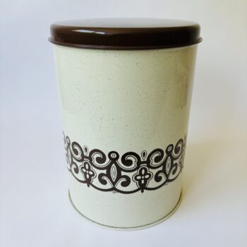 Vintage grote decoratieve voorraadtrommel van Brabantia