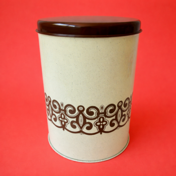 Vintage grote decoratieve voorraadtrommel van Brabantia