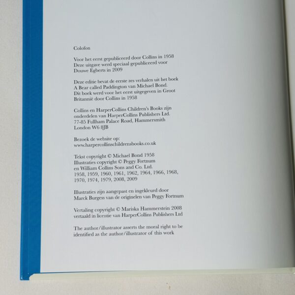 Boek verzamelde verhalen van Het beertje Paddington - jaar 2009 (4)