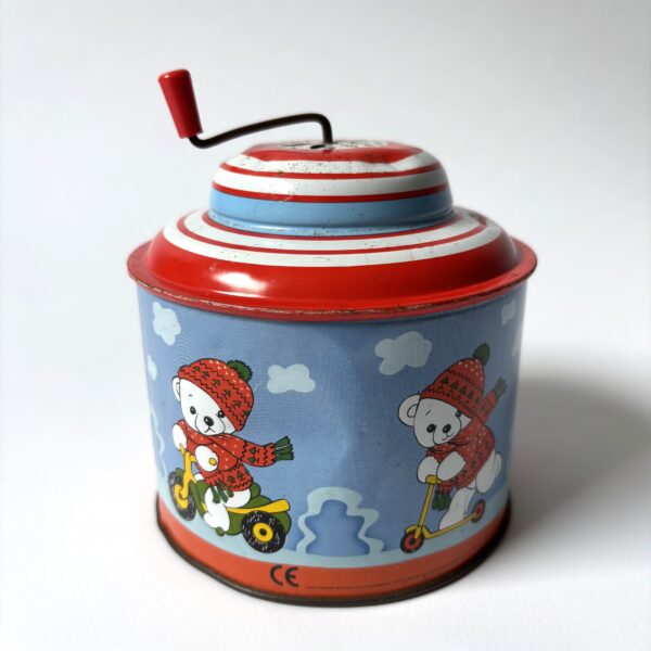 Muziekdoos met een handgedraaid mechanisme - made in Germany by Lorenz Bolz - diameter 11 cm (3)