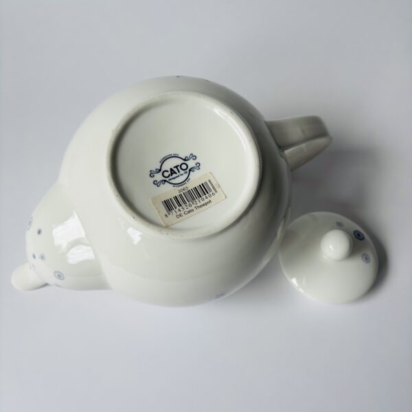 Theepot Cato designed for DE -mooi gedecoreerd met bloemen - kleur blauw-wit - inhoud 1300 ml (5)