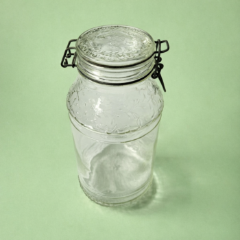 Vintage glazen voorraadpot van Floral Cove Italy, - 3 liter