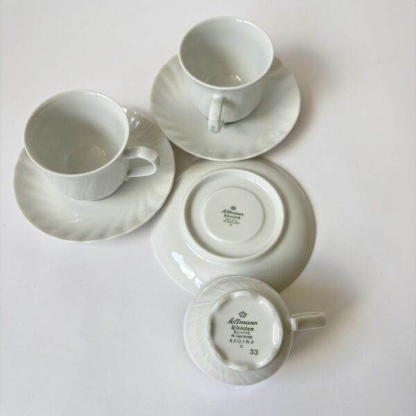 Koffiekoppen met schotel Seltmann Weiden (wit porselein) inhoud 150 ml - 3 stuks (3) Koffiekoppen met schotel Seltmann Weiden (wit porselein) inhoud 150 ml - 3 stuks (3)