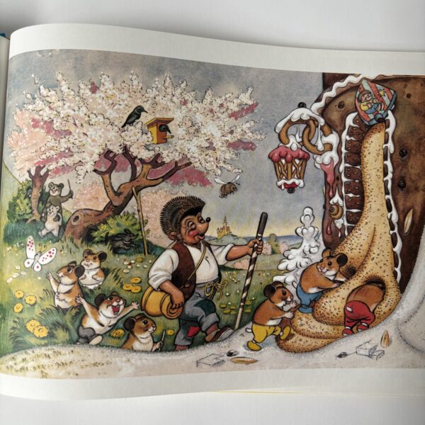 Vintage boek Mecki Luilekkerland, een sprookjesachtig reisverhaal geschreven door hem zelf uit 1983