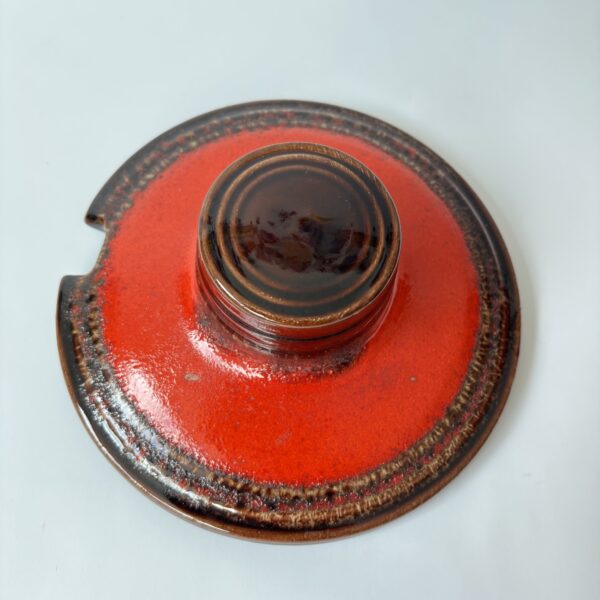 Rumtopf W.Germany 824-30 met 6 mokken -hoogte 30 cm - kleur rood-bruin (5)