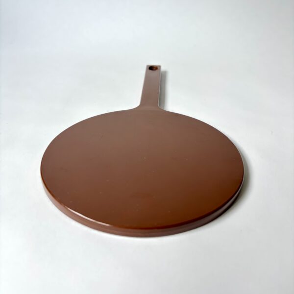 Spiegel in de kleur bruin met beige - made in western-Germany - lengte 30,5 cm - diameter ronding 16 cm (3)