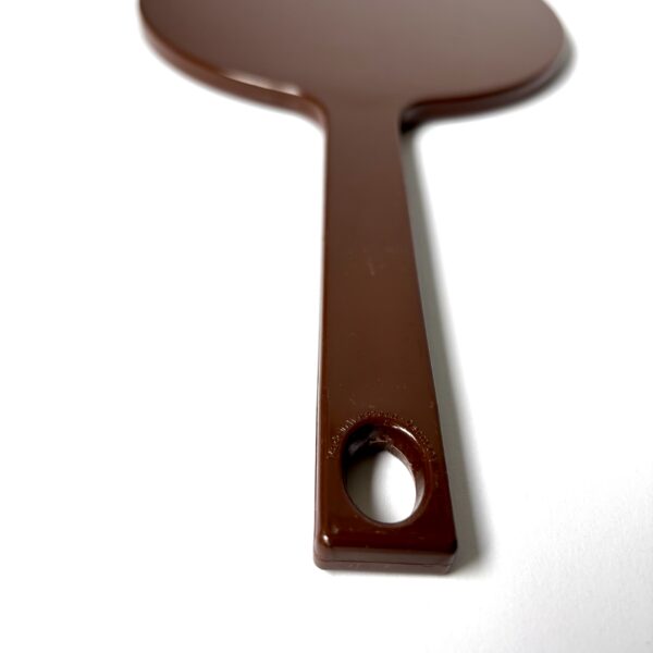 Spiegel in de kleur bruin met beige - made in western-Germany - lengte 30,5 cm - diameter ronding 16 cm (4)