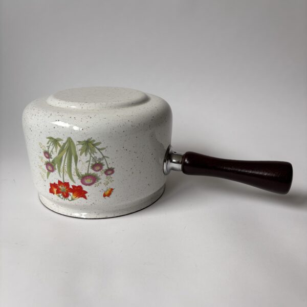 Fonduepan met opdruk wilde bloemen - diameter 14,5 cm (2)