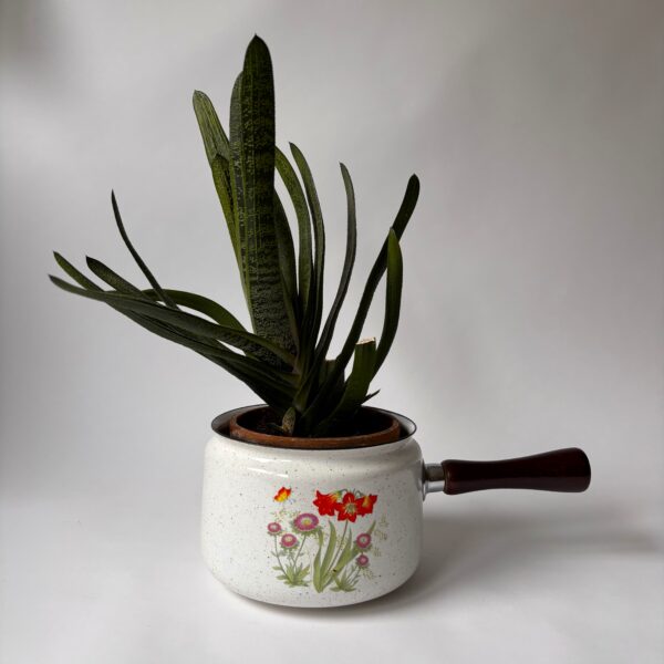 Fonduepan met opdruk wilde bloemen - diameter 14,5 cm (4)