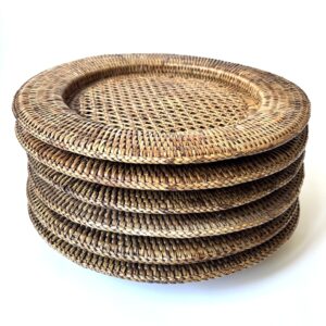 Vintage onderborden van geweven rotan