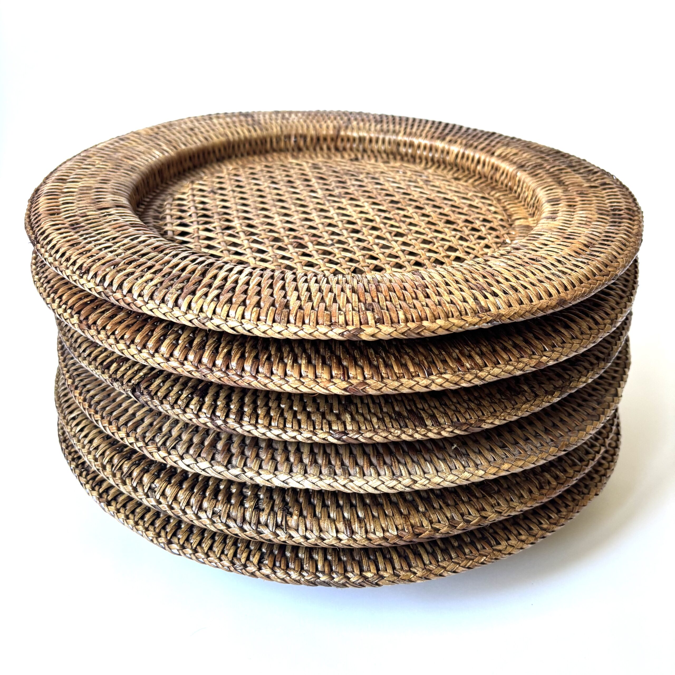 Vintage onderborden van geweven rotan