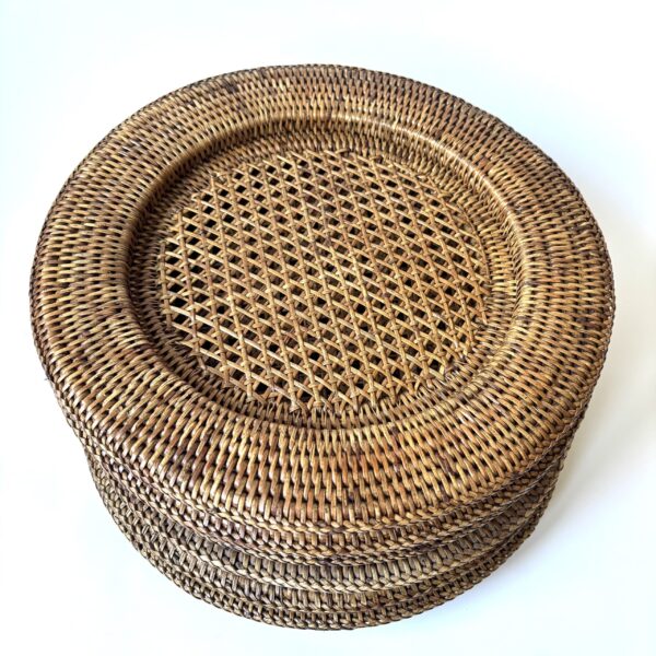 Onderborden geweven rotan - diameter 32 cm - 6 stuks (2) Onderborden geweven rotan - diameter 32 cm - 6 stuks (2)