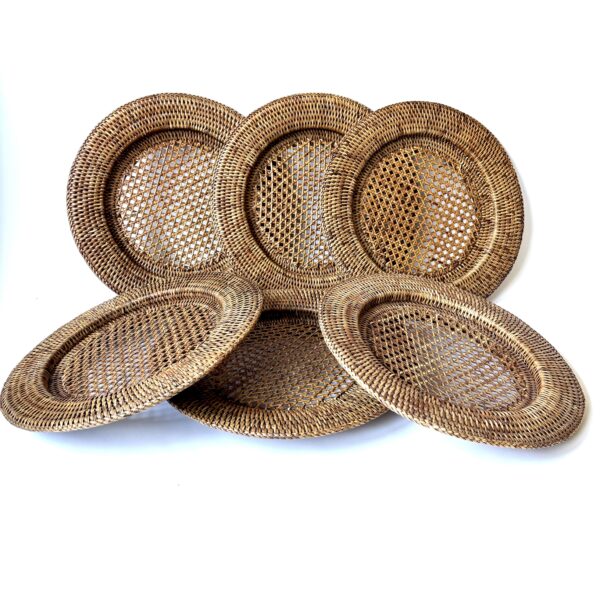 Onderborden geweven rotan - diameter 32 cm - 6 stuks (4)