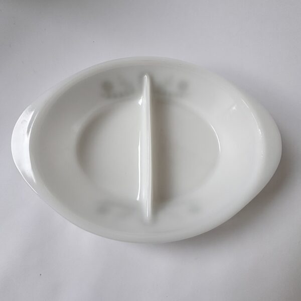 Ovenschaal met groen bloemmotief - Glasbake J-2352 - Jeannette Glass Co (4)
