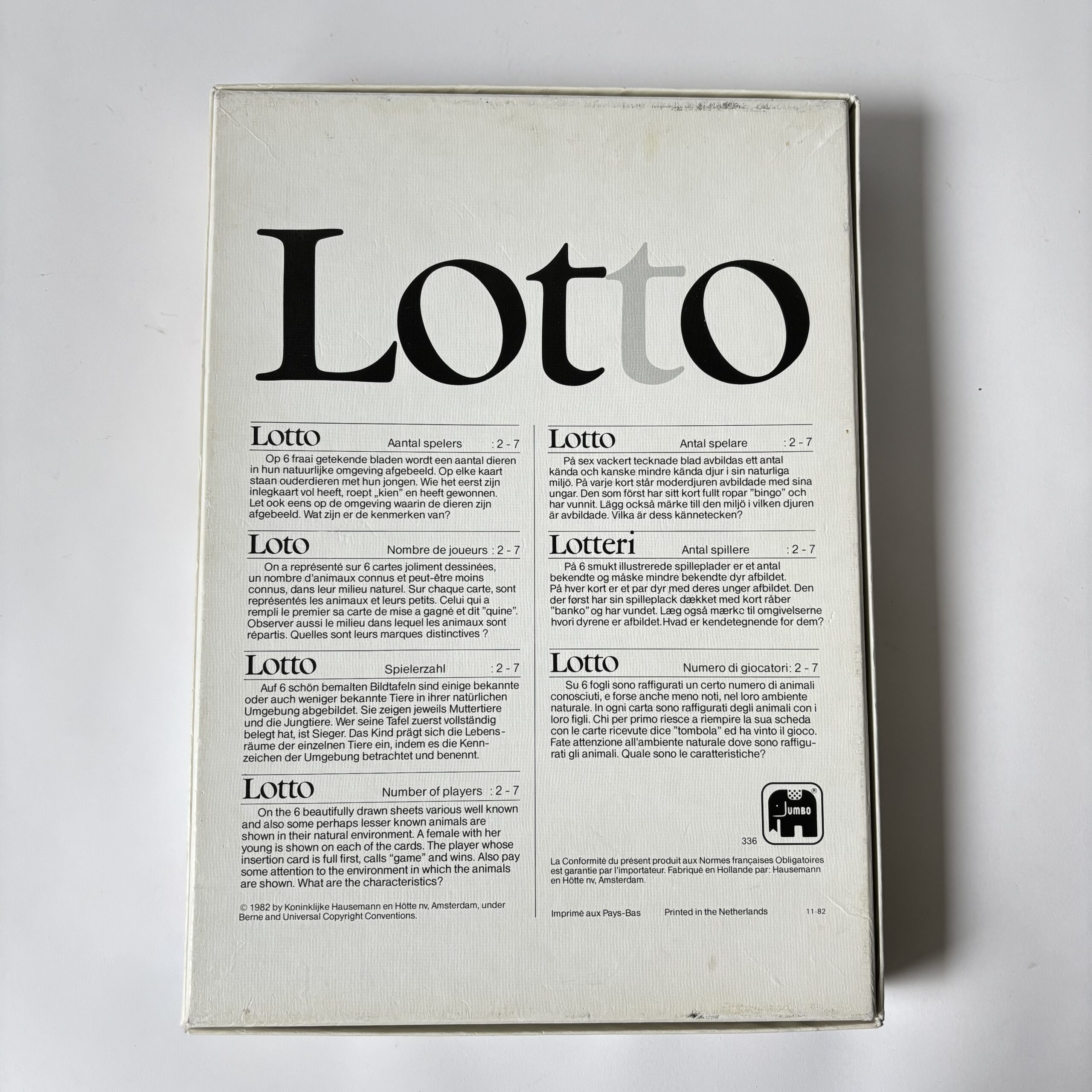 Dieren Lotto van Jumbo uit 1982 (2) Dieren Lotto van Jumbo uit 1982 (2)