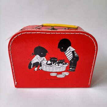 Vintage koffertje Jip & Janneke gemaakt van stevig karton met metalen hengsel